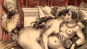 Check out this vintage erotic illustration with a retro vibe.