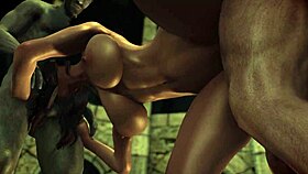 Male x futa futanari teacher in wild student group scene