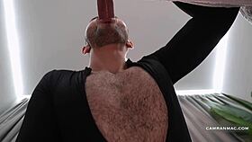 Gay Man Stretches Throat with Dildo Deepthroat