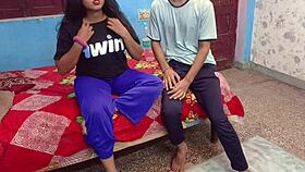 Big-boobed Indian housewife gets fucked by her maid's son
