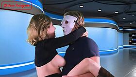 Prankster shoots cum on reporter's face live in public outdoor scene!