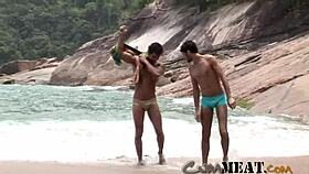 Cum Meat! Two Hot Guys Pound Each Other at the Beach!