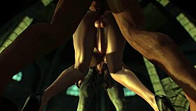 Male x futa futanari teacher in wild student group scene