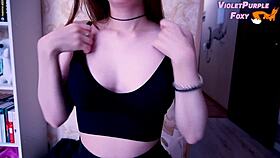 Curious teen tries nipple orgasm for the first time