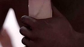 Black guy sucking that big white dick like a pro