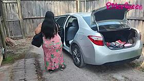 stepmom cougar fucks young man in outdoor car scene 😏