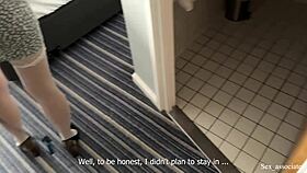 my hot milf stepmother caught me spying during her shower in shared hotel