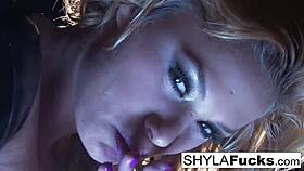 Sexy Shyla Stylez shows off big tits in fetish play