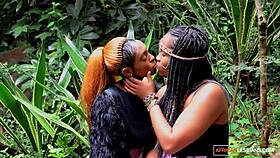 Horny Ebony Milf with Big Tits Tongue Fucks Teen Slut