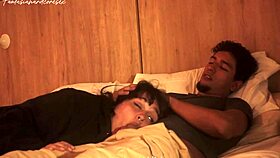 Stepsister lets me in her mouth almost caught by parents!