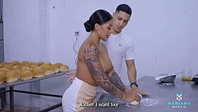 Feeling wild as baker fills my ass with cum - Mariana Martix