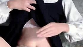 asian babe in transparent stockings seducing with her big wet pussy