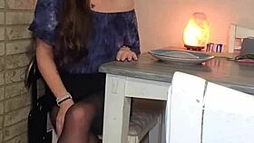 Mymistressk orders you to kneel for her pantyhosed feet.