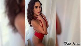 Horny latina chloe amour fingers her wet pussy to cum