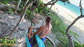 They get caught fingering in public right at the beach