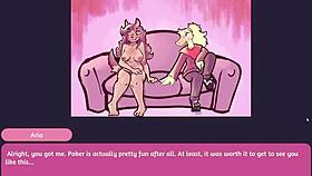 Detailed Furry Strip Poker Game With Two Chicks Ripping Clothes