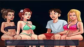 Summer Time Saga uncensored part 36 features beach fun in anime style