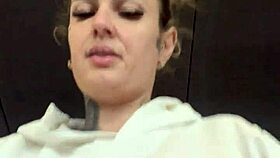 She says, I'm so horny at the gym with my wet tits showing through this shirt