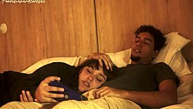 Stepsister lets me in her mouth almost caught by parents!