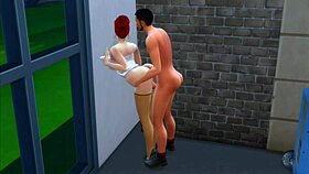 boss fucks fat customer in car service with heels on