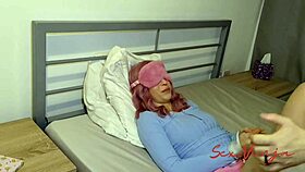 Her husband blindfolded her and asked me to fuck her doggystyle with my monster cock while he watches, ending in a creampie.