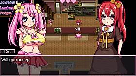 Noelle does her best in the game with big tits on display