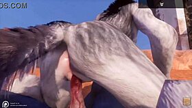 Alpha Wolf Eats Hot She-Wolf In Wild Life Cartoon