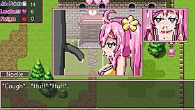 Noelle does her best in the game with big tits on display