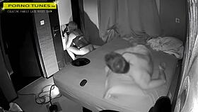 Mature wife interacts with fans at gloryhole while husband naps.