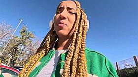 Ebony Luna Black Spots Me on Street, Drags Me Home for Rough POV Pounding