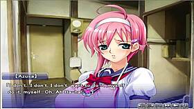 Watch her through the peeping hole in this hentai episode