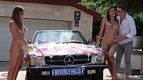 Kitana and Zlata Intensely Share Cock by Pool