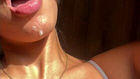 Big Booty Brunette Gets Deepthroat From Stepbrother