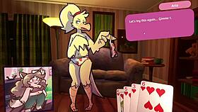 Detailed Furry Strip Poker Game With Two Chicks Ripping Clothes