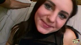 A Horny Brunette Sex Bomb Finds Masked Lesbians And Fucks A Single Guy With Them