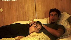 Stepsister lets me in her mouth almost caught by parents!