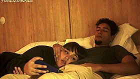 Stepsister lets me in her mouth almost caught by parents!