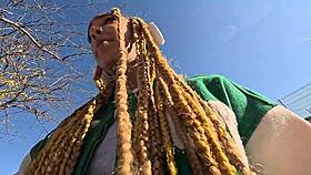 Ebony Luna Black Spots Me on Street, Drags Me Home for Rough POV Pounding