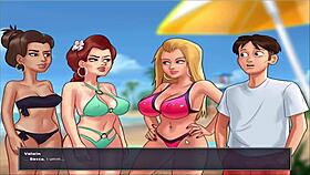 Summer Time Saga uncensored part 36 features beach fun in anime style