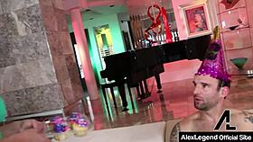 The blonde stripper Ashley Graham seductively rides Alex Legend's French cock in this intense scene