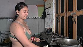 Chopping veggies turns into kitchen sex with monster cock pounding hard