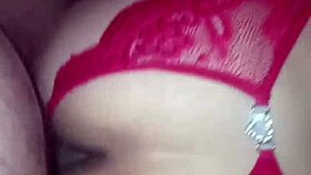 Red hair beauty in lingerie with milk fetish