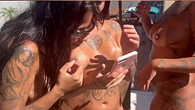 amateur backstage video of women partying in mansion