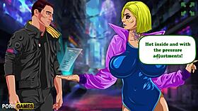 Lets play cybersluts 2077 with big tits fingering masturbation and cumshot.
