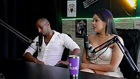 Hot Moreno slut rides black cock while giving a blowjob