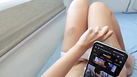 Petite 18-year-old with big tits and ass shares bed for intense moaning fuck