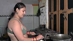 Chopping veggies turns into kitchen sex with monster cock pounding hard