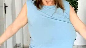 Busty Braless GILF MariaOlds Shows Off Sporty Strip Dancing Moves