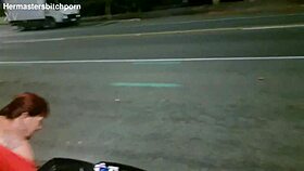 Public humiliation for brazen slut on a dirty sidewalk