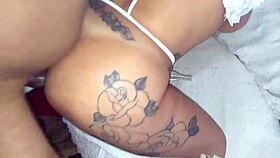 Intense interracial sex pinned on sofa with monster cock